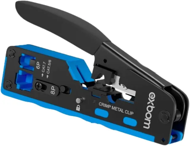 Alicate Cat7 EZ Crimpagem Vazado RJ45/RJ11/RJ12 Profissional