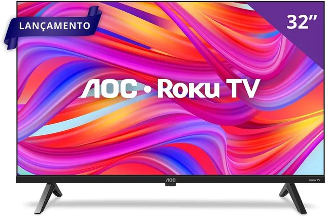 Smart TV AOC Roku 32 polegadas HD 32S5045/78G