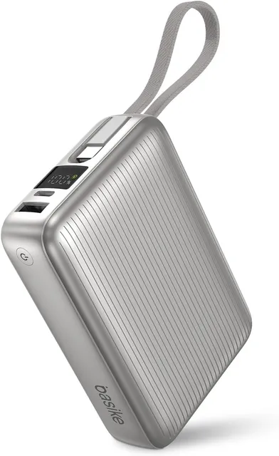 Basike power bank 20.000mAh 45W com cabo USB-C integrado