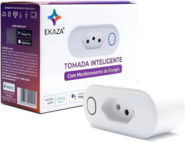 EKAZA Tomada Inteligente 16A Wi-Fi com Medidor de Consumo