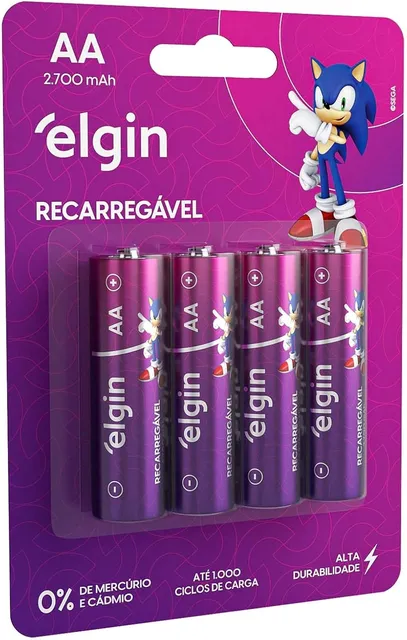 Elgin Pilha Recarregável AA 2700mAh 4 unidades