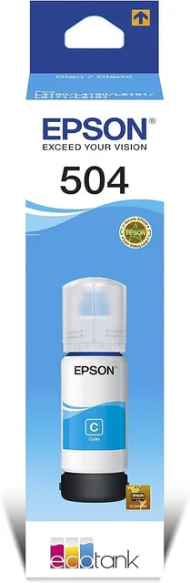 Garrafa de Tinta Original Epson EcoTank T504 Ciano