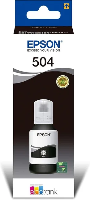 Garrafa de Tinta Original Epson EcoTank T504 Preto