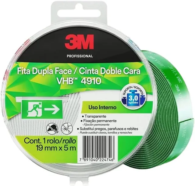 Fita Dupla Face 3M VHB 4910 Transparente