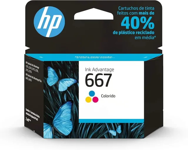 Cartucho de Tinta HP 667 Colorido Original (3YM78AB)