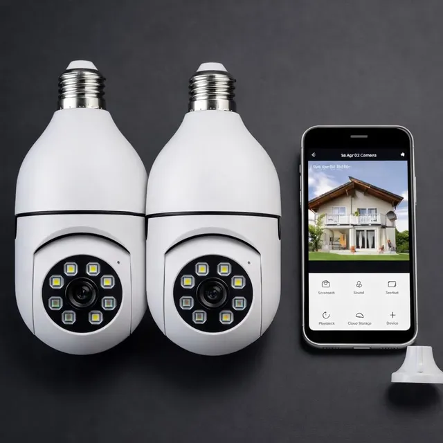 Kit 2 Câmeras Segurança IP Lâmpada WiFi Full HD 1080p