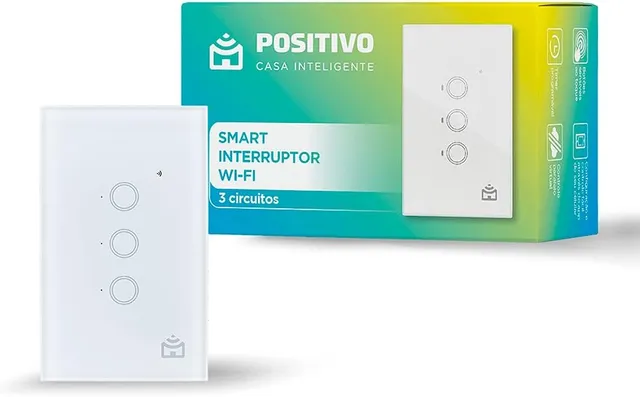 Smart Interruptor Wi-Fi Positivo Casa Inteligente de 3 módulos touch