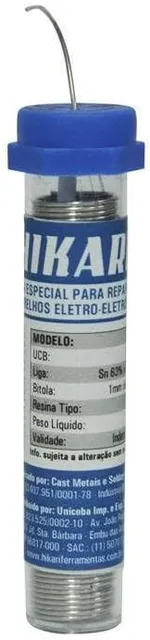 Solda de estanho Hikari HS-63 63x37 1,0mm 22g